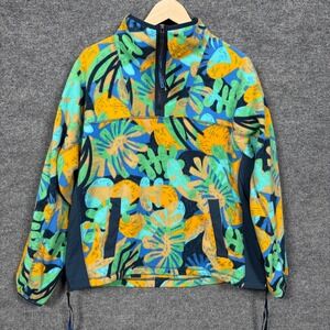 Outdoor Afro x REI Co-op Large Fleece Jacket  Green Yellow Pullover Left Print
